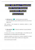 MMSC 409 Exam 2 Questions with Correct Answers 2024/2025 (Mostly Resourceful)