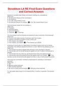 Donaldson LA RE Final Exam Questions and Correct Answers