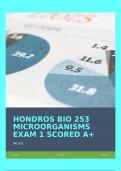 HONDROS BIO 253 MICROORGANISMS EXAM 1 SCORED A+