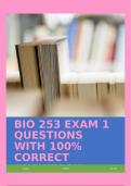 BIO 253 EXAM 1 QUESTIONS WITH 100% CORRECT ANSWERS!!