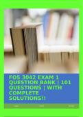 FOS 3042 EXAM 1 QUESTION BANK | 101 QUESTIONS | WITH COMPLETE SOLUTIONS!!