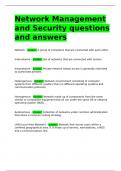 Network Management and Security questions and answers.