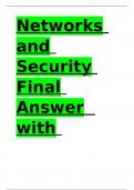 Networks and Security Final Exam with verified solutions