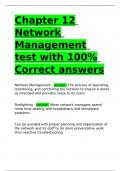 Chapter 12 Network Management test with 100- Correct answers.