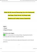 NR565/ NR 565 Advanced Pharmacology Care of the Fundamentals Final Exam: Week 5 & 6 & 7 & 8 Study Guide Questions and Verified Answers Chamberlain