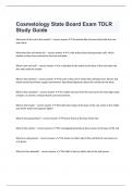 Cosmetology State Board Exam TDLR Study Guide fully solved rated A+