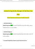 Assisted Living Facility Manager AZ 3rd Party Test Prep Newest Questions and Answers (Verified Answers)