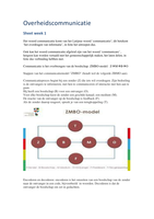 Overheidscommunicatie sheets samenvatting