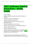 C857 Software Quality Assurance - Study Guide