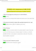 FLORIDA ALF Administrators CORE EXAM Expected Questions and Answers (Verified Answers)