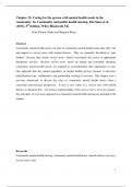 Chapter 13: Caring for the person with mental health needs in the  community. In. Community and public health nursing. Eds Sines et al  (2013), 5th Edition. Wiley Blackwell, UK 