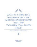 Comparison between Beck and Ellis' theories, as well as between CBT and Psychoanalysis