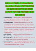 2024-2025 PMH-C (Perinatal Mental Health Certification) ACTUAL EXAM 180 QUESTIONS WITH CORRECT EXPERT VERIFIED ANSWERS 100% TOP SCORE 