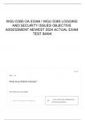 WGU D385 OA EXAM / WGU D385 LOGGING AND SECURITY ISSUES OBJECTIVE ASSESSMENT NEWEST 2024 ACTUAL EXAM TEST BANK