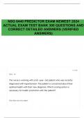 NSG 6440 PREDICTOR EXAM NEWEST 2024 ACTUAL EXAM TEST BANK 300 QUESTIONS AND CORRECT DETAILED ANSWERS (VERIFIED ANSWERS)