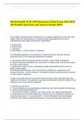 Mental health NUR 2459 Rasmussen Final Exam 2024-2025 All Possible Questions and Answers Rated 100%