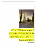 COM3707 Assignment 2 (COMPLETE ANSWERS) Semester 2 2024 - DUE 13 September 2024