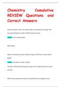 Chemistry Cumulative  REVIEW Questions and  Correct Answers