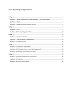 Samenvatting Social psychology in organizations