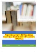 Airport Badging 04-32 SIDA Badge Exam Quiz Study Guide with Answers 100% Pass