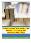 O'Hare Badge Test SIDA Exam Review Questions and Answers 100% Pass