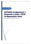 LCP4805 Assignment 1 Semester 2 2024 - DUE 10 September 2024