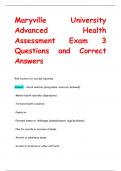 Maryville University  Advanced Health  Assessment Exam 3 Questions and Correct  Answers