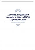 LCP4805 Assignment 1 Semester 2 2024 - DUE 10 September 2024