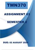 TMN3705 ASSIGNMENT 3   |  SEMESTER 2 |  DUE: 02 AUGUST 2024