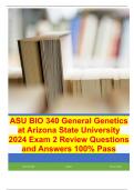 ASU BIO 340 General Genetics at Arizona State University 2024 Exam 2 Review Questions and Answers 100% Pass