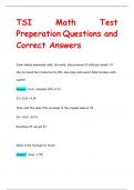 TSI Math Questions and  Correct Answers