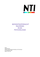 Beroepsopdracht Inleiding in de psychologie