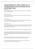 TEXES PHYSICAL EDUCATION EC-12 158 QUESTIONS AND ANSWERS WITH SOLUTIONS 2024