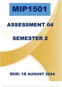 MIP1501 ASSIGNMENT 4 | SEMESTER 2| DUE: 18 AUGUST 2024