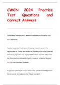 CWCN 2024 Practice  Test Questions and  Correct Answers