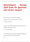 Gerontological Nursing  2024 Exam #1 Questions  and Correct Answers