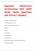 Inpatient Obstetrical  Certification NCC 2024  Study Guide Questions  and Correct Answers