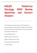 NCLEX Pediatrics  Oncology 2024 Review Questions and Correct  Answers