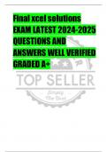 Final xcel solutions  EXAM LATEST 2024-2025  QUESTIONS AND  ANSWERS WELL VERIFIED  GRADED A+