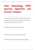 Peds Hematology 2024  practice Questions and  Correct Answers