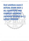 Xcel solutions exam 2  ACTUAL EXAM 2024 |  ALL QUESTIONS AND  CORRECT ANSWERS  (ALREADY GRADED A+) |  LATEST VERSION 