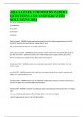 AQA A LEVEL CHEMISTRY PAPER 1 QUESTIONS AND ANSWERS WITH SOLUTIONS 2024