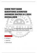 CHEM TEST BANK  QUESTIONS &VERIFIED  ANSWERS (RATED A+) 2024- 2025ALLNEW