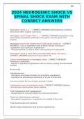 2024 NEUROGENIC SHOCK VS SPINAL SHOCK EXAM WITH CORRECT ANSWERS