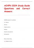 ACHPN 2024 Study Guide Questions and Correct  Answers