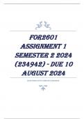 FOR2601 Assignment 1 Semester 2 2024 (234942) - DUE 10 August 2024