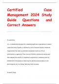 Certified Case  Management 2024 Study  Guide Questions and  Correct Answers