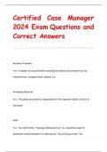 Certified Case Manager  2024 Exam Questions and  Correct Answers