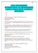 2024 AUTONOMIC DYSREFLEXIA VS NEUROGENIC SHOCK EXAM WITH CORRECT ANSWERS