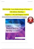Test Bank for Lewis Medical Surgical Nursing 12TH Edition by By Mariann M. Harding, Jeffrey Kwong, Debra Hagler, and Courtney Reinisch/Updated Version 2023/2024/ All Chapters Covered(Chapter 1 to Chapter 69)/100% Correct Answers with Rationale/Graded A+/P